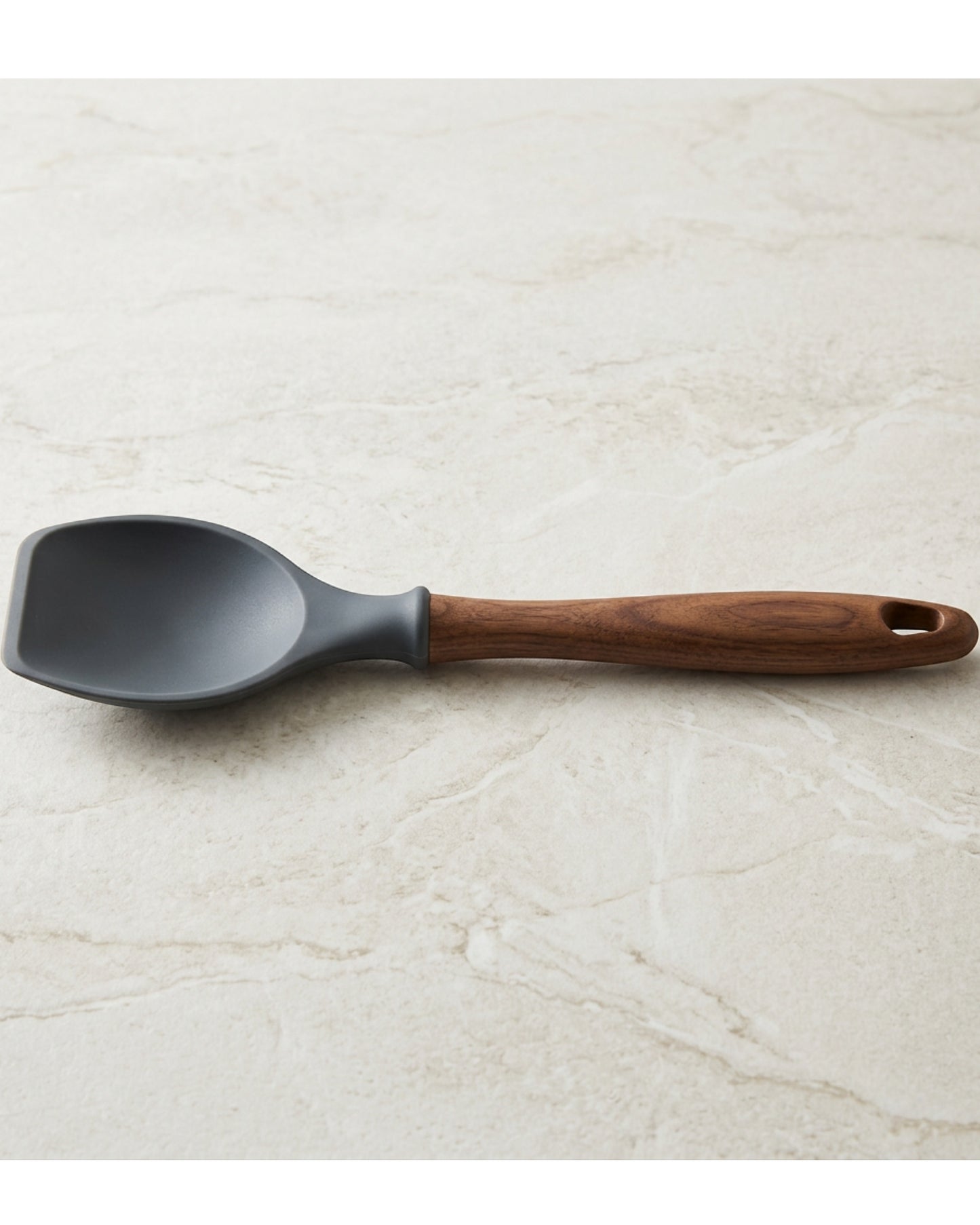Kpvxg Deep Silicone Scraper Spoon Walnut Handle Charcoal 30 cm - Lifestyle view