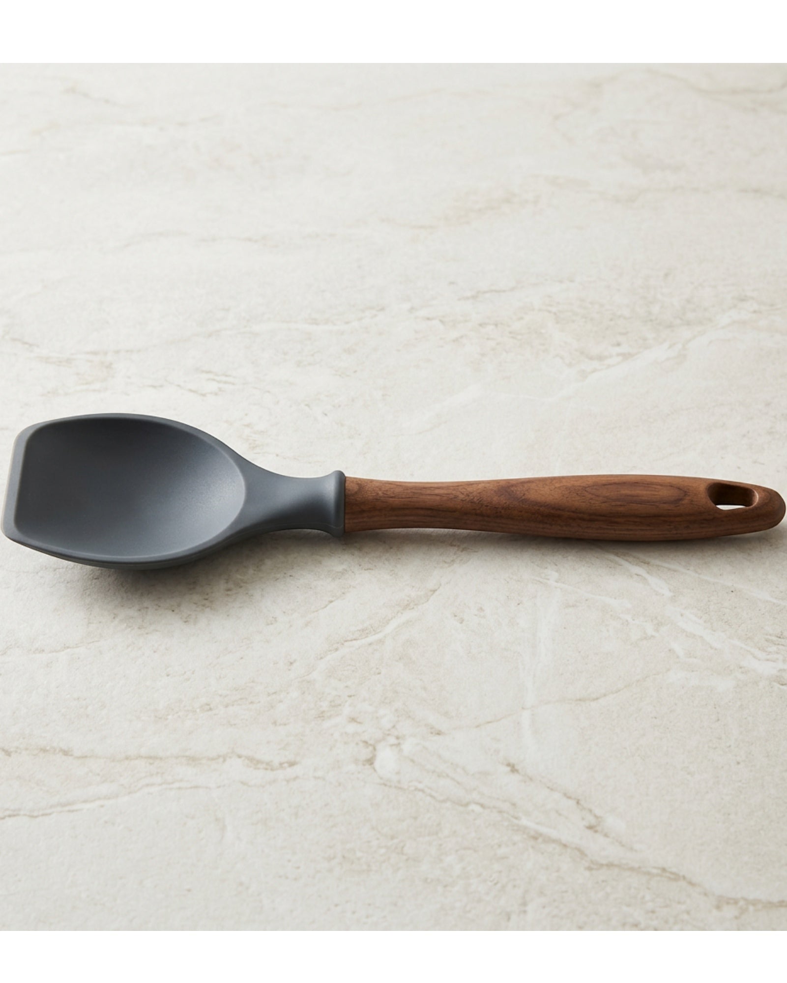 Kpvxg Deep Silicone Scraper Spoon Walnut Handle Charcoal 30 cm - Lifestyle view