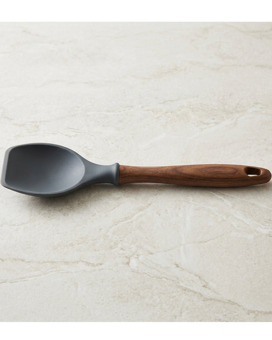 Kpvxg Deep Silicone Scraper Spoon Walnut Handle Charcoal 30 cm - Lifestyle view
