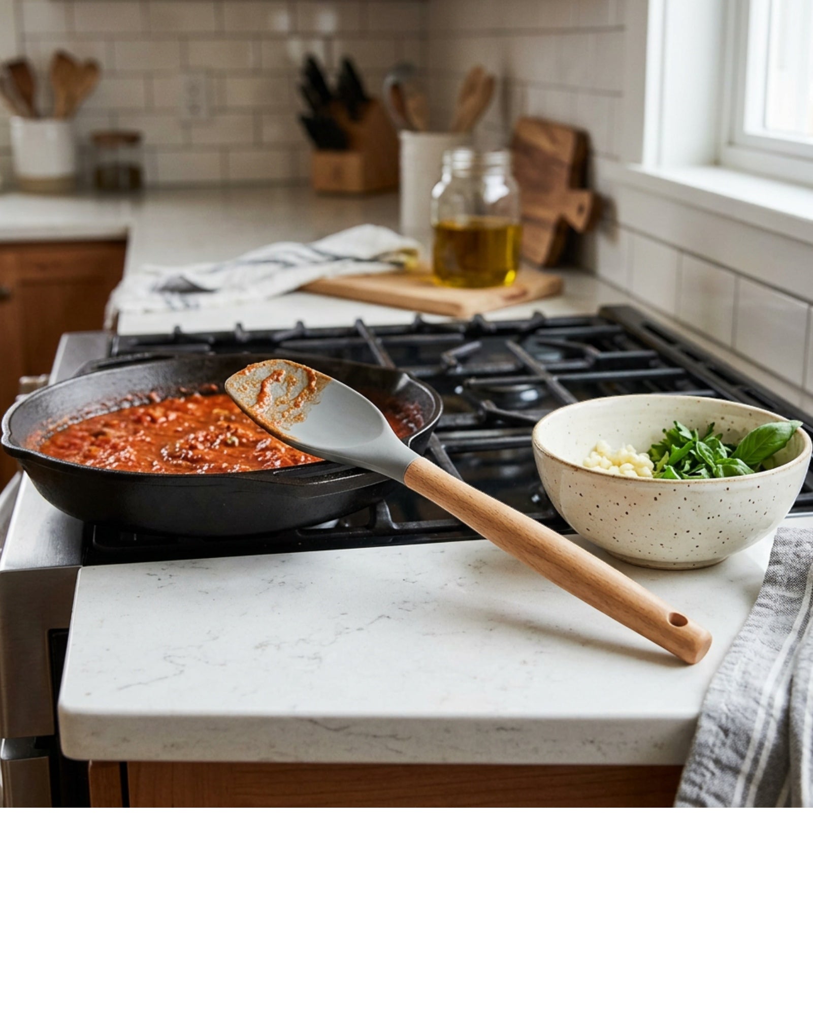 Kpvxg Hearthfold Silicone Spoon Spatula Stone 11.7 in