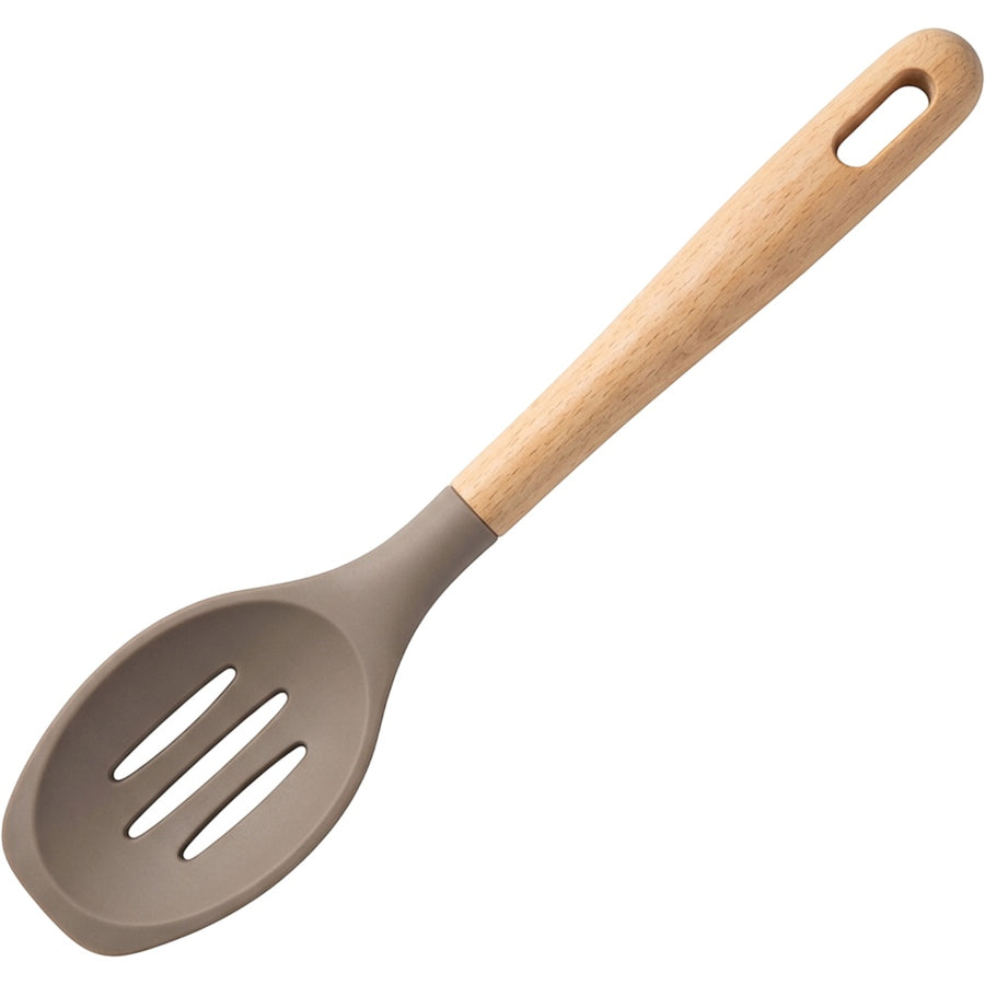 Kpvxg Slotted Silicone Spoonula Beech Handle Clay 31 cm